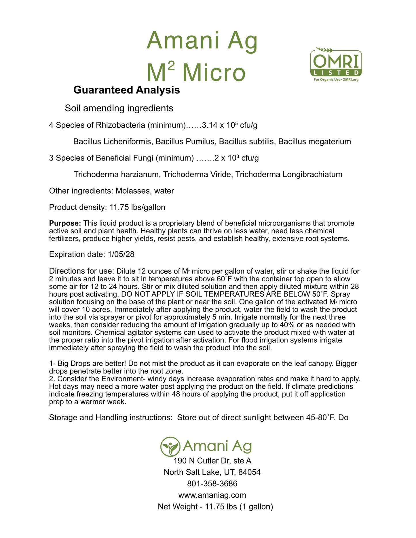 M2 Garden System Organic -- Complete Soil Catalyst Kit -- OMRI Listed AmaniAg