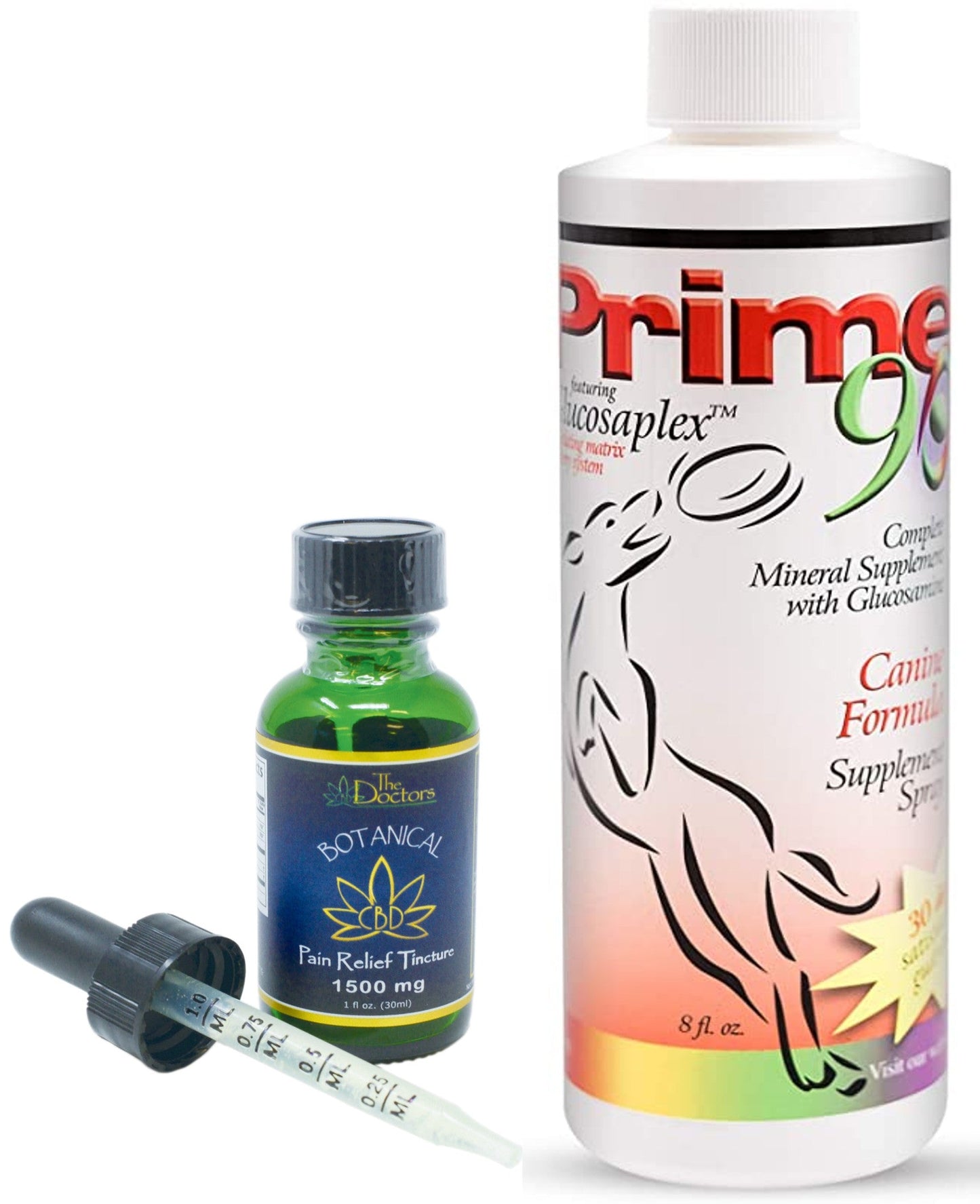 20% off the Package: NutriMax Canine Mineral Supplement, Joint Care + CBD Pain Relief Tincture for Dogs -- 3 Flavors & 3 Concentrations available Prime90