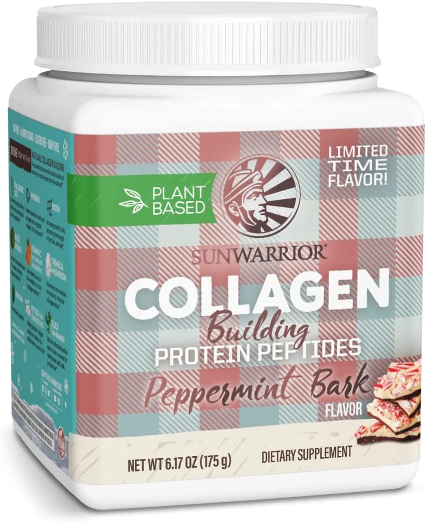 Collagen Peptides Powder with Biotin & Hyaluronic Acid | Vegan Protein Powder for Skin Hair Nail Support Plant Based Keto Non GMO Gluten Free | Peppermint 175 G Sunwarrior