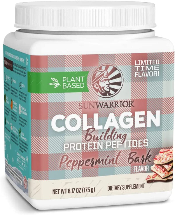 Collagen Peptides Powder with Biotin & Hyaluronic Acid | Vegan Protein Powder for Skin Hair Nail Support Plant Based Keto Non GMO Gluten Free | Peppermint 175 G Sunwarrior