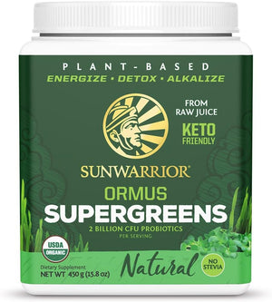 SUNWARRIOR Organic Ormus Supergreens Natural, 8 OZ Sunwarrior