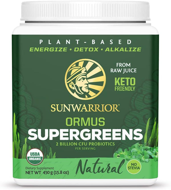 SUNWARRIOR Organic Ormus Supergreens Natural, 8 OZ Sunwarrior