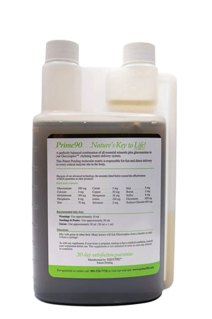 Equine vitality boost: Comprehensive Liquid Mineral & Glucosamine Supplement for Horses (1 quart) Prime 90