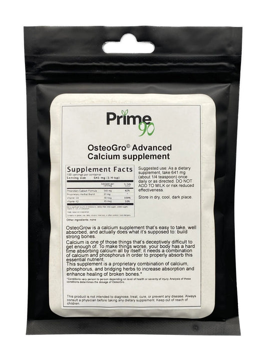 OsteoGro Powder: Highly Absorbable Calcium & Mineral Blend for Optimal Bone Health Prime 90