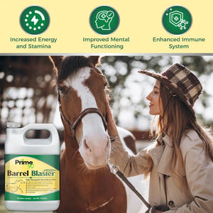 Barrel Blaster: Elite Liquid Supplement for Barrel Racing Horses (one gallon) – Enhanced Performance & Recovery Prime 90
