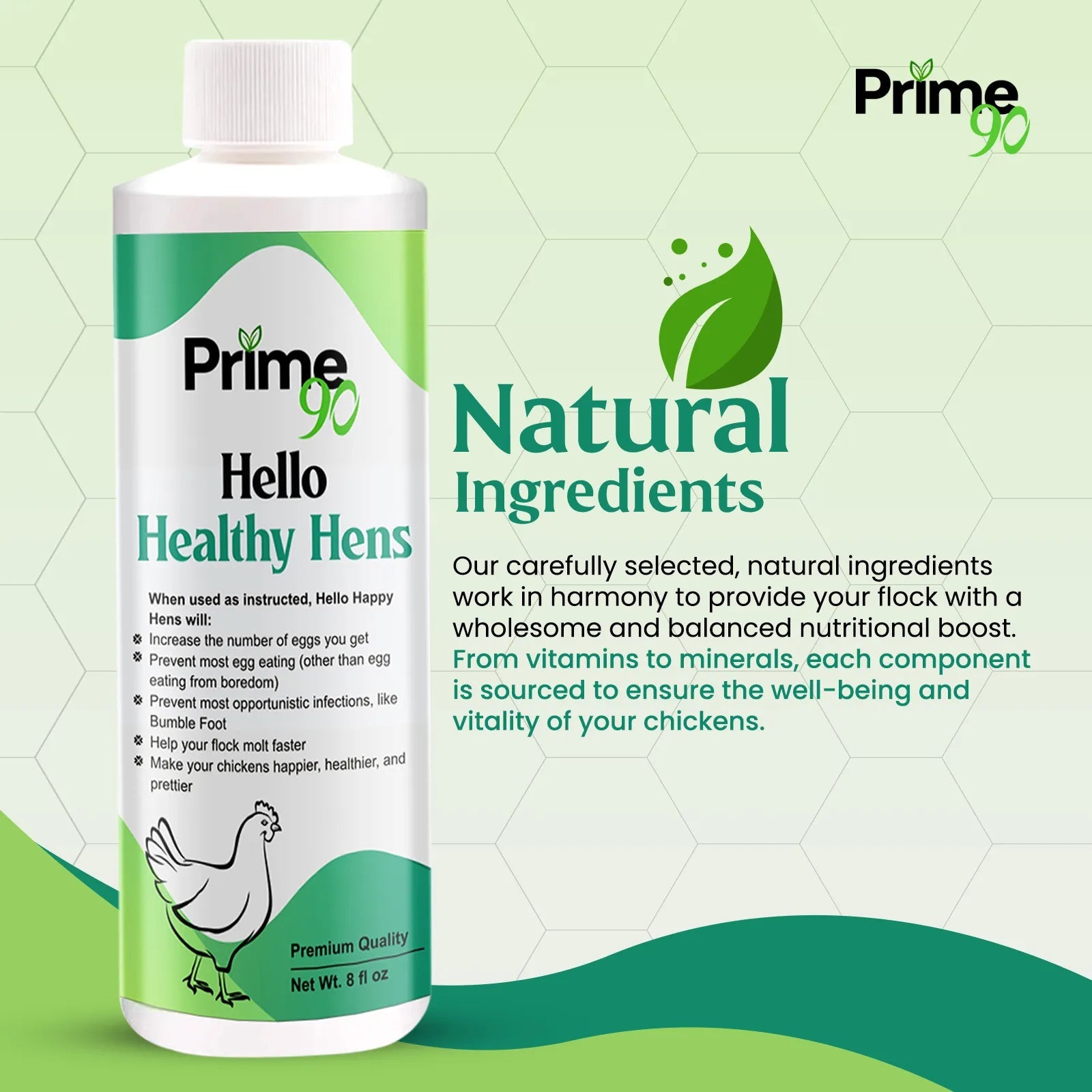 Hello Healthy Hens – Essential Mineral Supplement for Optimal Chicken Health & Egg Production Prime 90