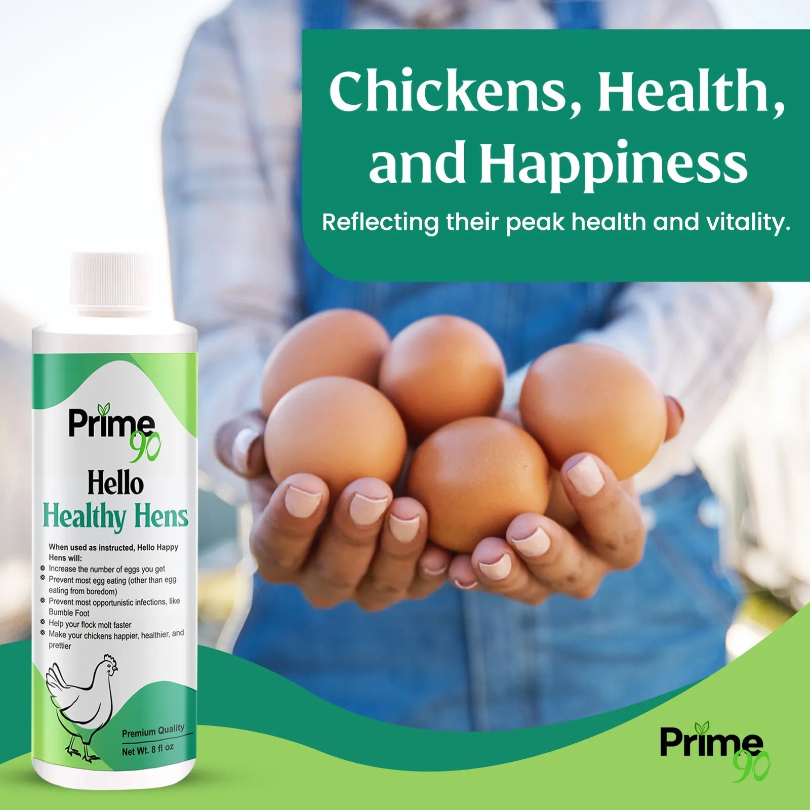 Hello Healthy Hens – Essential Mineral Supplement for Optimal Chicken Health & Egg Production Prime 90